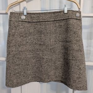 Tory Burch Linen-Blend Tweed Skirt, Size 14